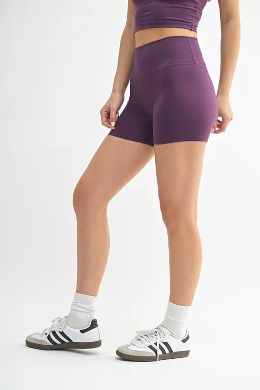 MONO B Venice Cloud Light Contour Biker Shorts in Merlot