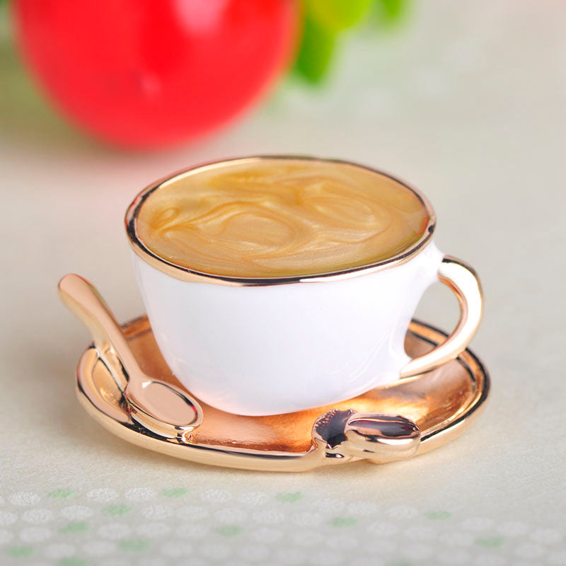 Vintage coffee cup brooch