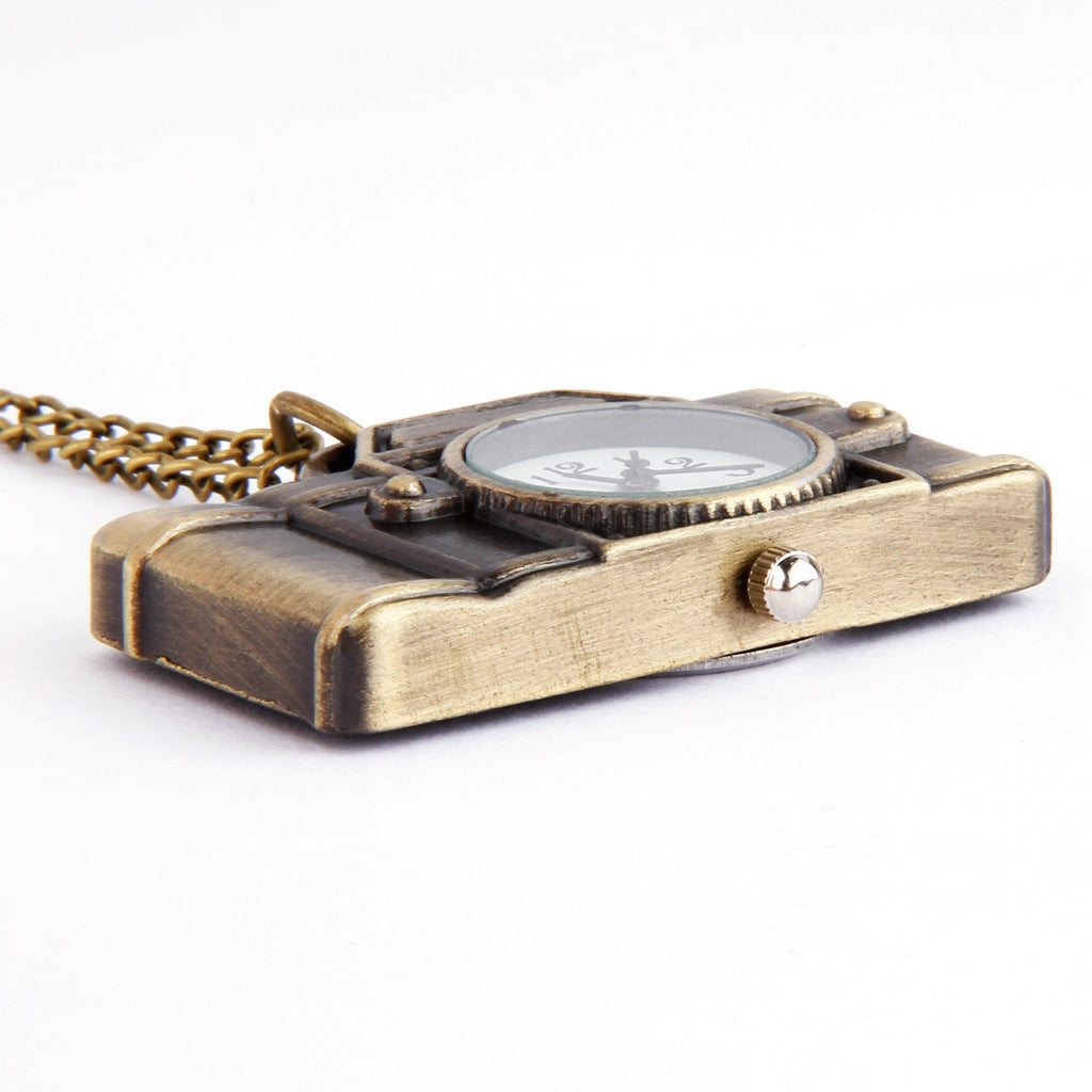 Vintage Small Camera Pocket Watch Necklace