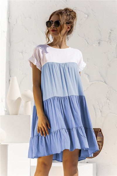 Miss Sparkling Color Block Dress