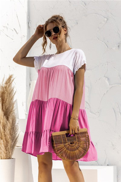 Miss Sparkling Color Block Dress