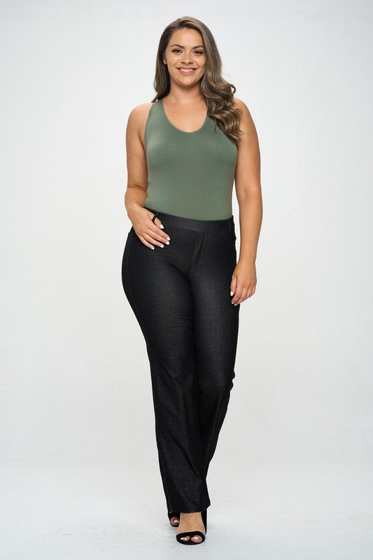 Yelete Reversible V-Neck Basic Tank Top Thong Bodysuit