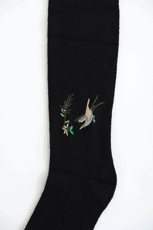 Leto Accessories Hummingbird Wool Knee High Socks