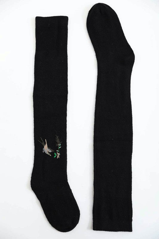 Leto Accessories Hummingbird Wool Knee High Socks