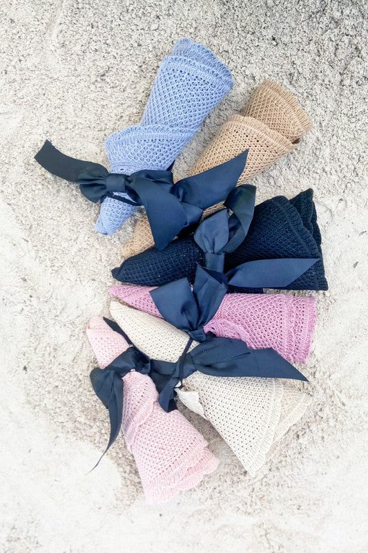 Satin Bow Foldable Summer Sun Visor