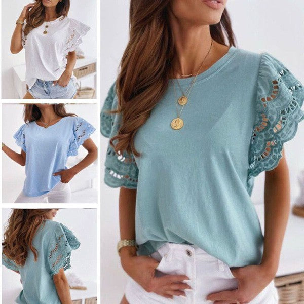 ClaudiaG Apparel Jasmine Lace Top in White