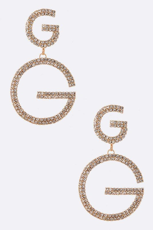 G Logo Rhinestone Iconic Earrings