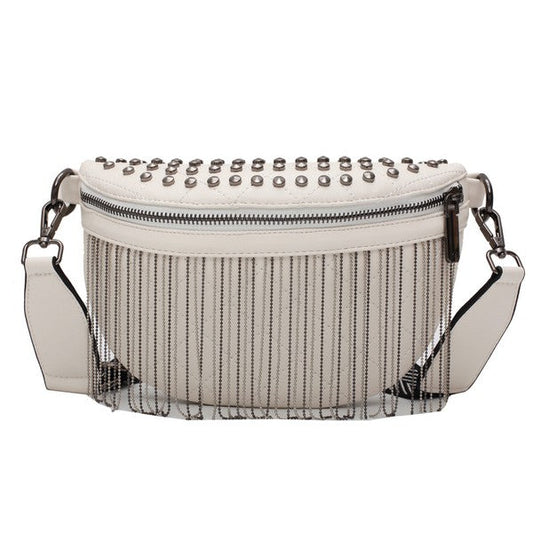 Miss Sparkling Fringe Studded Cross Body Bag