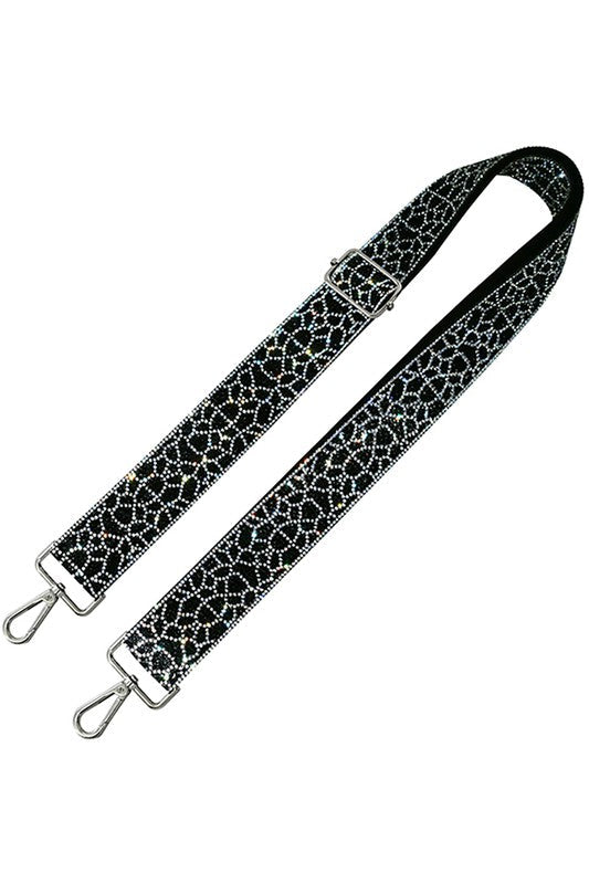 Black and White 1.5 Inches Rhinestone Guitar Strap