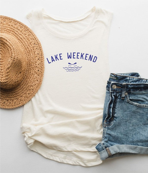 Lake Weekend Bella Canvas Flowy Muscle Tank