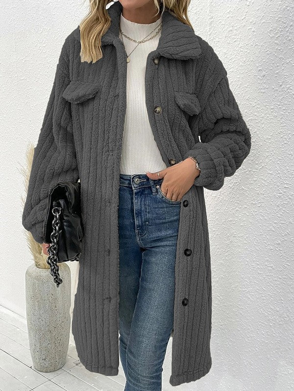 Miss Sparkling Long Sherpa Coat