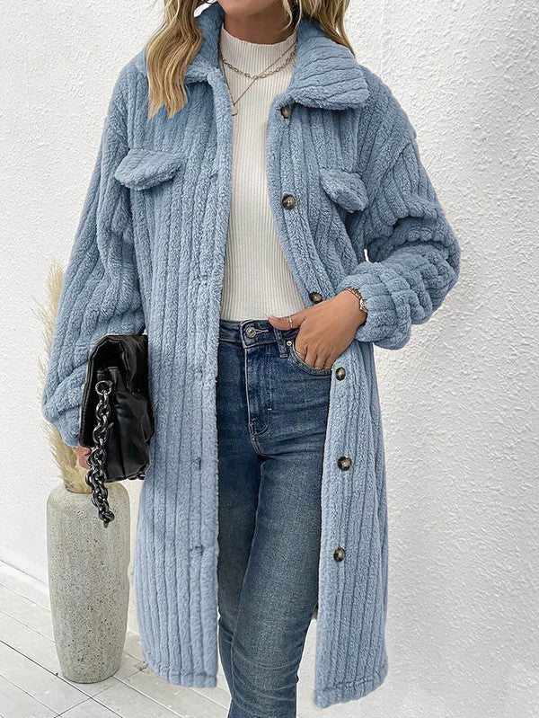 Miss Sparkling Long Sherpa Coat