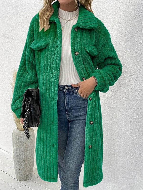 Miss Sparkling Long Sherpa Coat