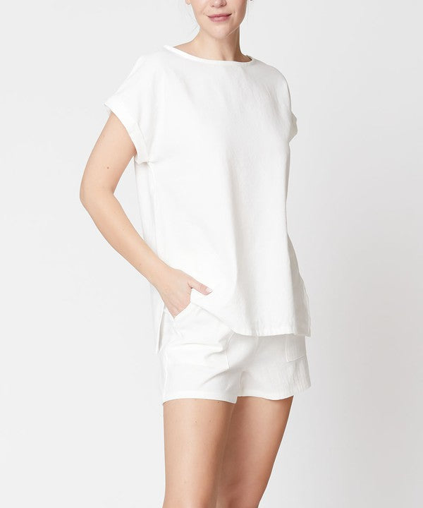 Fabina Bamboo Linen Shorts Set