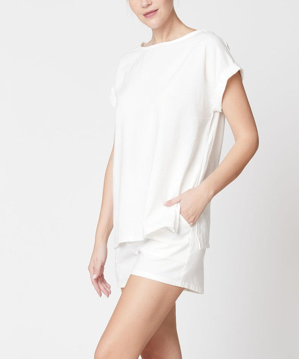 Fabina Bamboo Linen Shorts Set