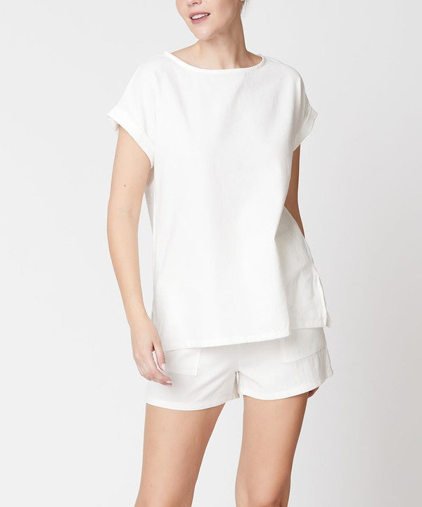 Fabina Bamboo Linen Shorts Set