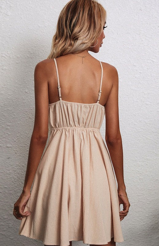 Miss Sparkling V-neck Front Bow Dress