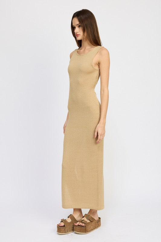 Emory Park | Crochet Maxi Dress with Back Tie Detail