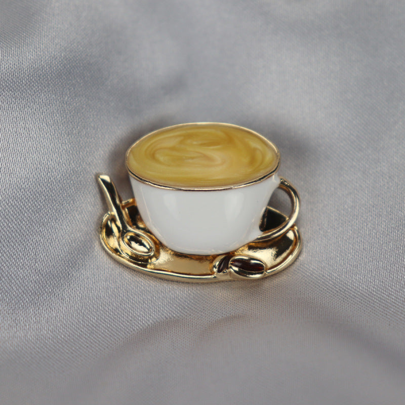 Vintage coffee cup brooch