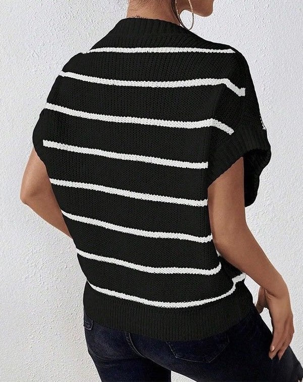 Miss Sparkling |Striped Sleeveless Sweater