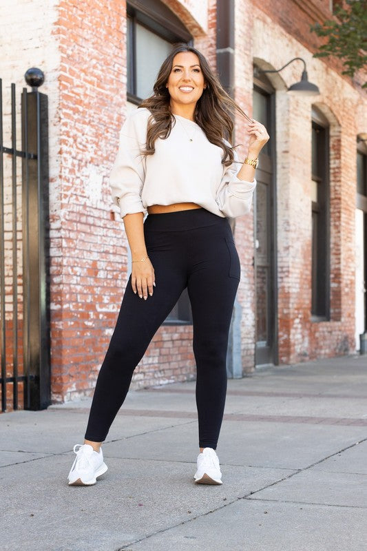 Julia Rose Black FULL LENGTH Leggings with POCKETS