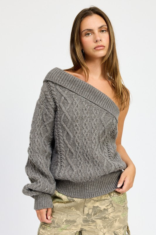 Emory Park | Oversized One Shoulder Sweater