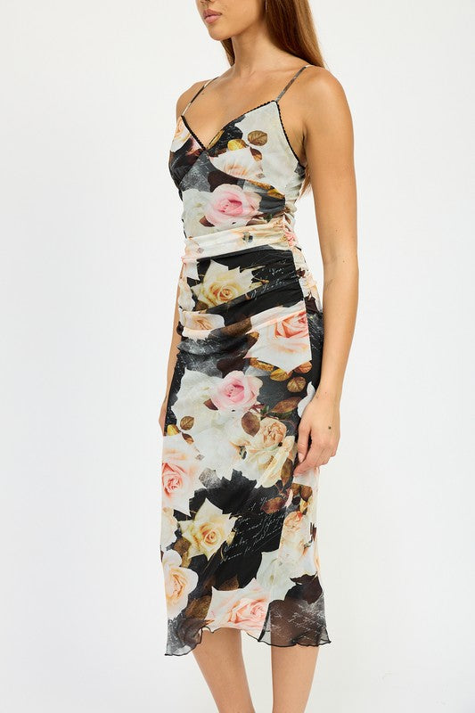 Emory Park | Ruched Midi V-Neck Dress