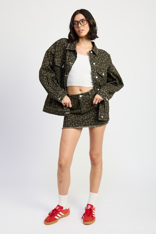 Emory Park | Oversized Printed Denim Jacket