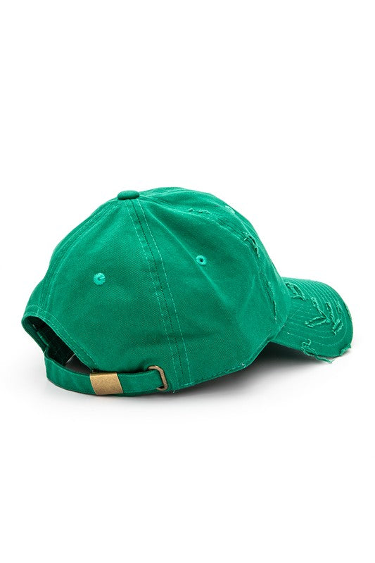 Rhinestone Eagle 3D Distressed Cotton Cap