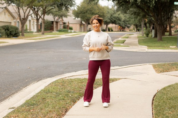 Julia Rose - The Maeve Maroon Bootcut Leggings Round 2