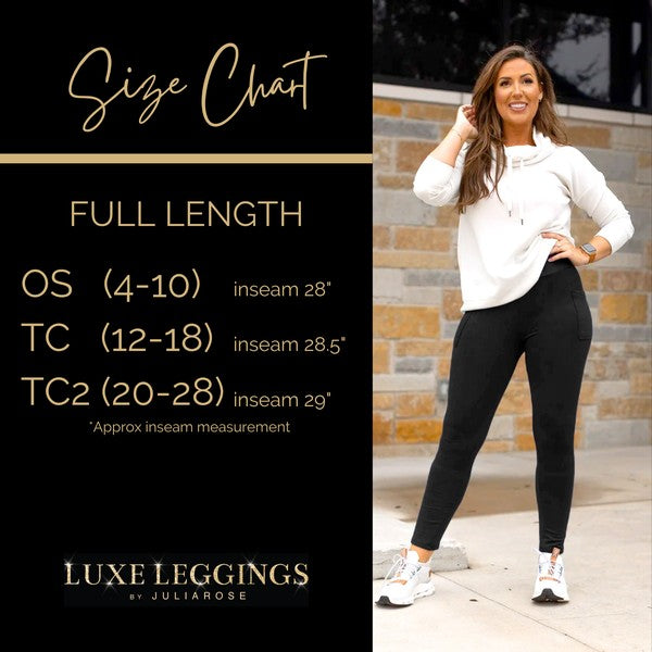 Julia Rose The Avery Black Full-Length Leggings NO POCKETS