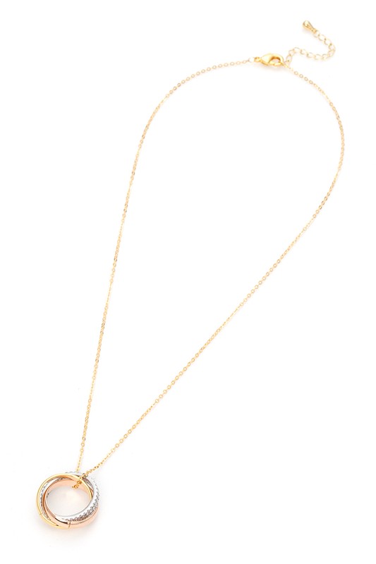 CZ Mix Ring Sliding Pendant Necklace