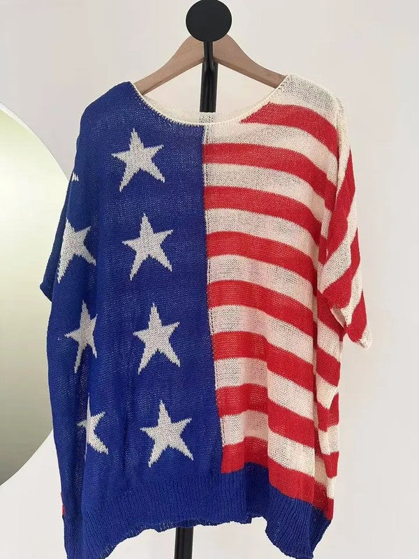 Flag Knit Sweater Top