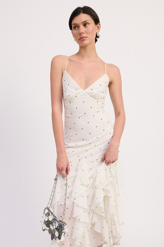 Emory Park Ruffled Wrap Maxi Dress with Cross Back