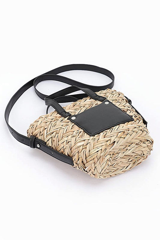 Raffia Woven Convertible Swing Tote