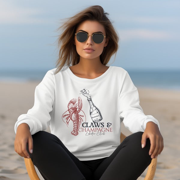 PLUS Claws & Champagne Lobster Club Graphic Sweatshirt