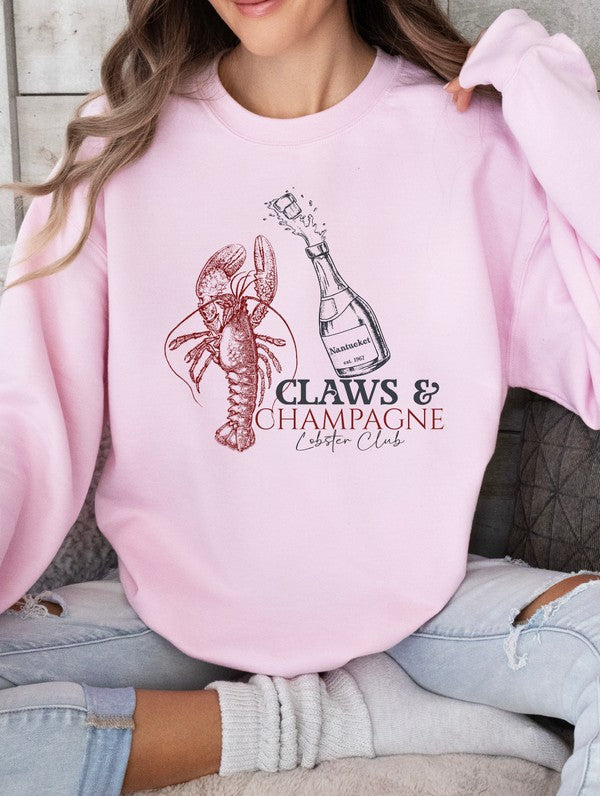 PLUS Claws & Champagne Lobster Club Graphic Sweatshirt