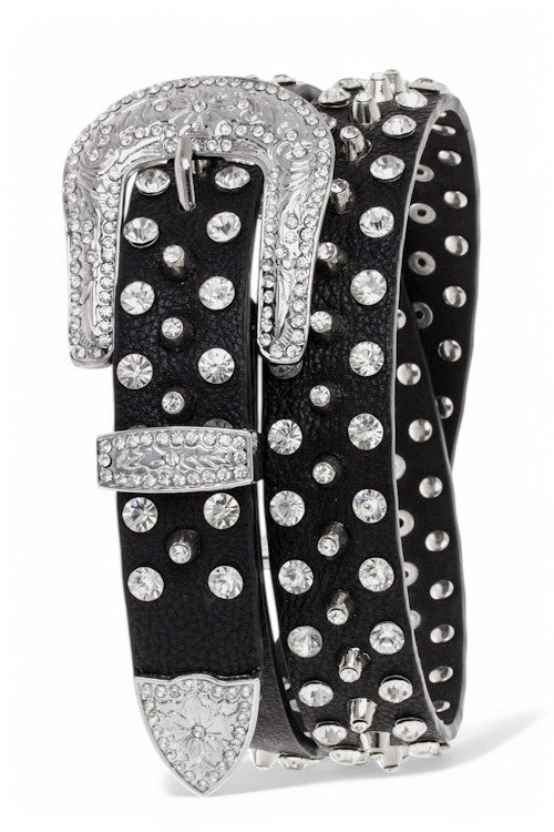 Mixed Studs Crystals Fashion Belt