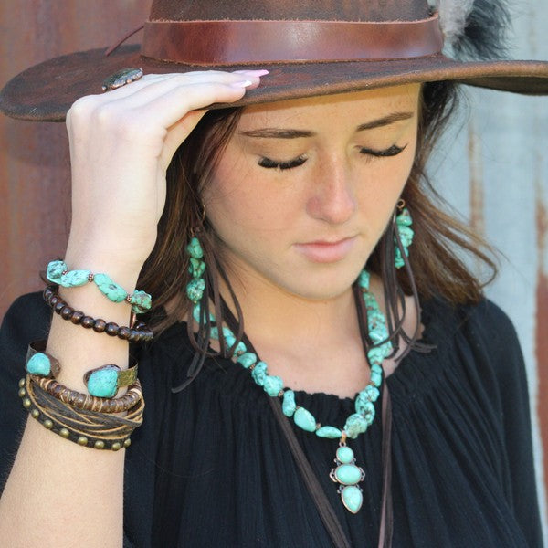 Blue Turquoise Necklace w/Turq Pendant