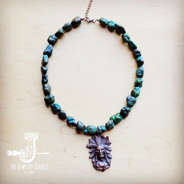 Natural Turquoise Collar Necklace &Indian Pendant