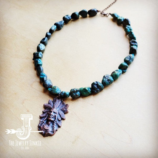 Natural Turquoise Collar Necklace &Indian Pendant