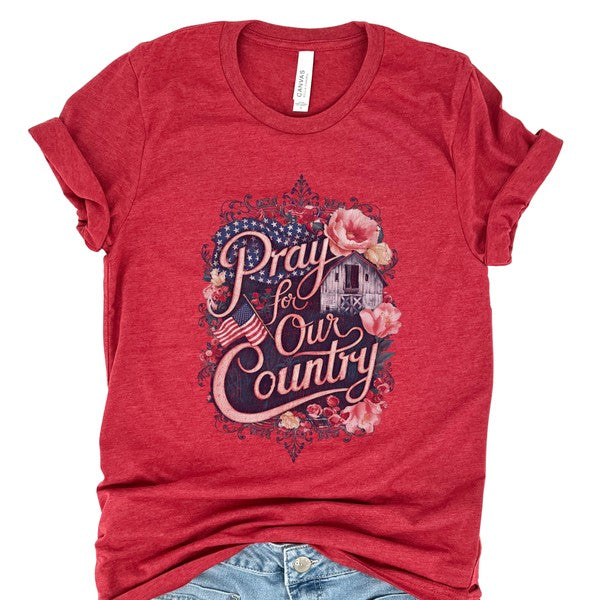 Pray for Our Country American Barn Christian Tee
