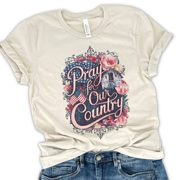 Pray for Our Country American Barn Christian Tee