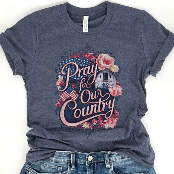 Pray for Our Country American Barn Christian Tee