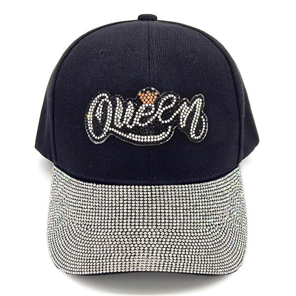 QUEEN Bling Rhinestone Patch Baseball Cap
