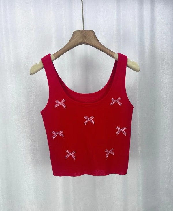 Miss Sparkling Cropped Bow Tank
