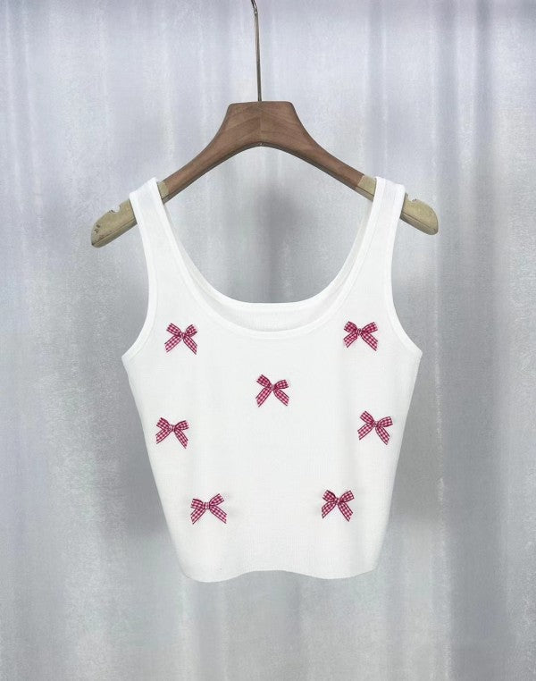 Miss Sparkling Cropped Bow Tank