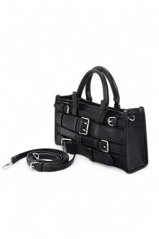 Strappy Buckle Top Handle Y2K Crossbody Bag