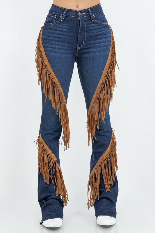 GJG Denim Western Fringe Bootcut Denim Jeans