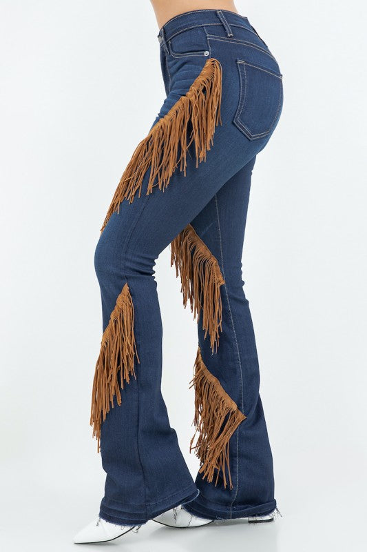 GJG Denim Western Fringe Bootcut Denim Jeans